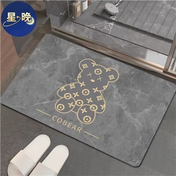 软硅藻泥吸水速干地垫新款耐脏防滑阳台卫生间进门口浴室洗澡间淋浴房加厚脚踩垫