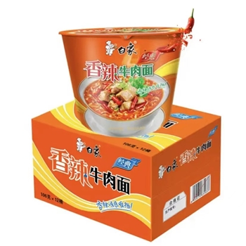 白象 方便面 经典香辣牛肉106g*12桶泡面整箱装